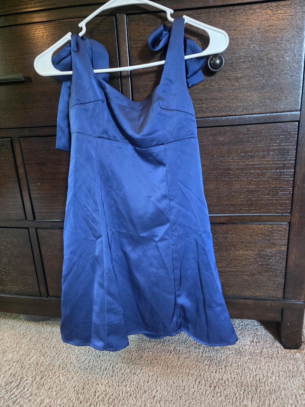Altar'd State Royal Blue Tie-Shoulder Mini Dress
